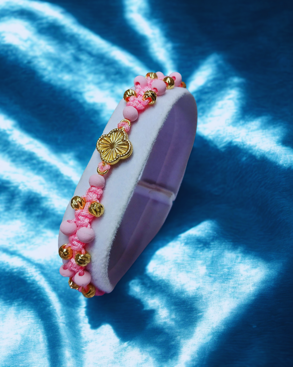 Trebol Rose Lucky / Pulsera tejida Oro Laminado 18k