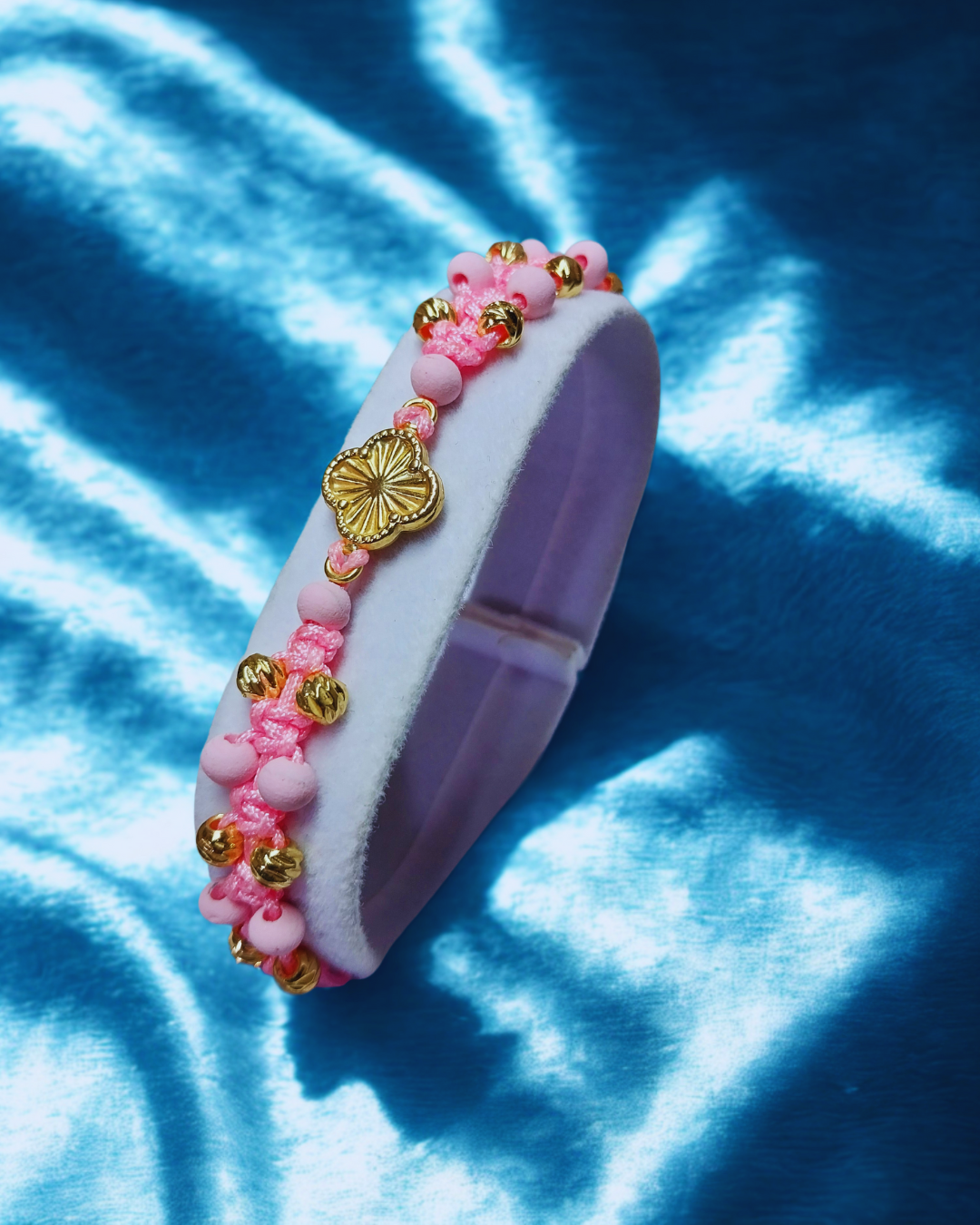 Trebol Rose Lucky / Pulsera tejida Oro Laminado 18k