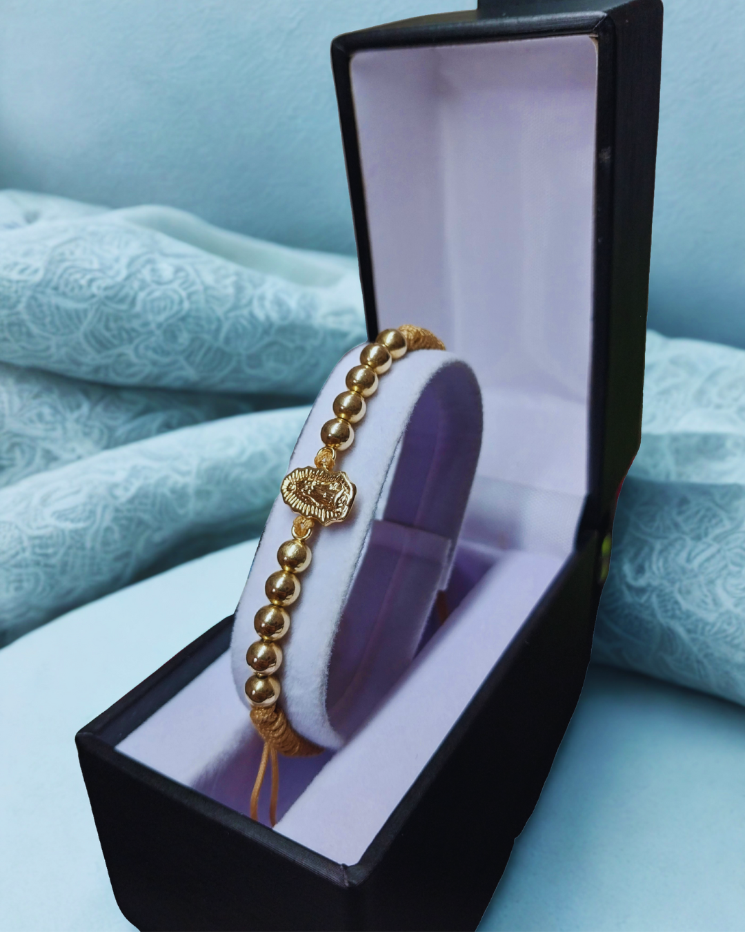 Combo Virgen De Guadalupe / Tejido Oro Laminado 18k